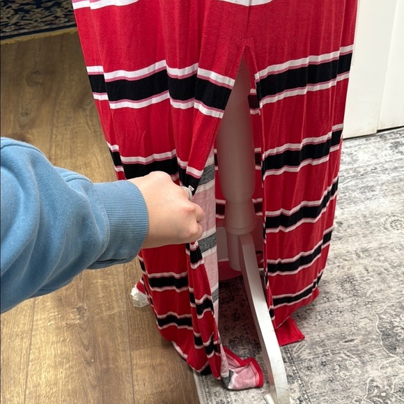 Express Striped Red Maxi Dress Women's Size L - Picture 3 of 9